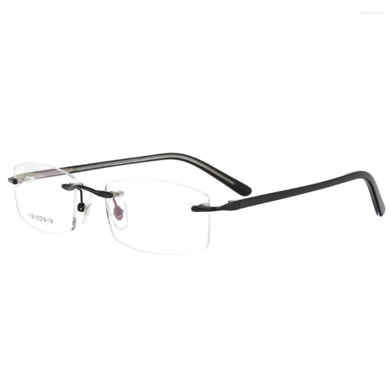

Sunglasses Frames SPITOIKO Metal Rimless Glasses Eyewear For Men Myopia Eyeglasses Prescription Spectacles 1136