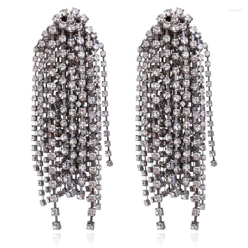 

Dangle Earrings Exaggerated Luxury Vintage Long Rhinestone Tassel For Woman