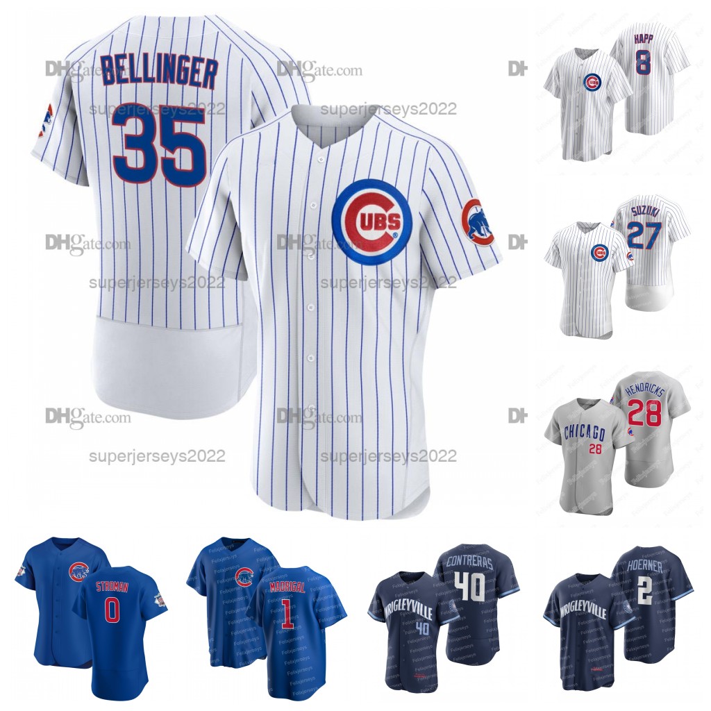 

35 Cody Bellinger cubs Jerseys 27 Seiya Suzuki 8 Ian Happ Nico Hoerner Patrick Wisdom Willson Contreras David Bote Nick Madrigal Marcus Stroman Christopher Morel, White flex base