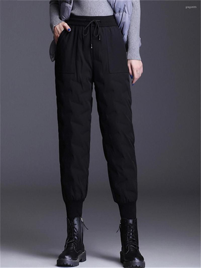 

Women' Pants WarmP Ants 2022 Wide Leg Capris High Waist Zipper Lady Autumn Winter Women Ankle-Length Straight Trousers, Black zipper