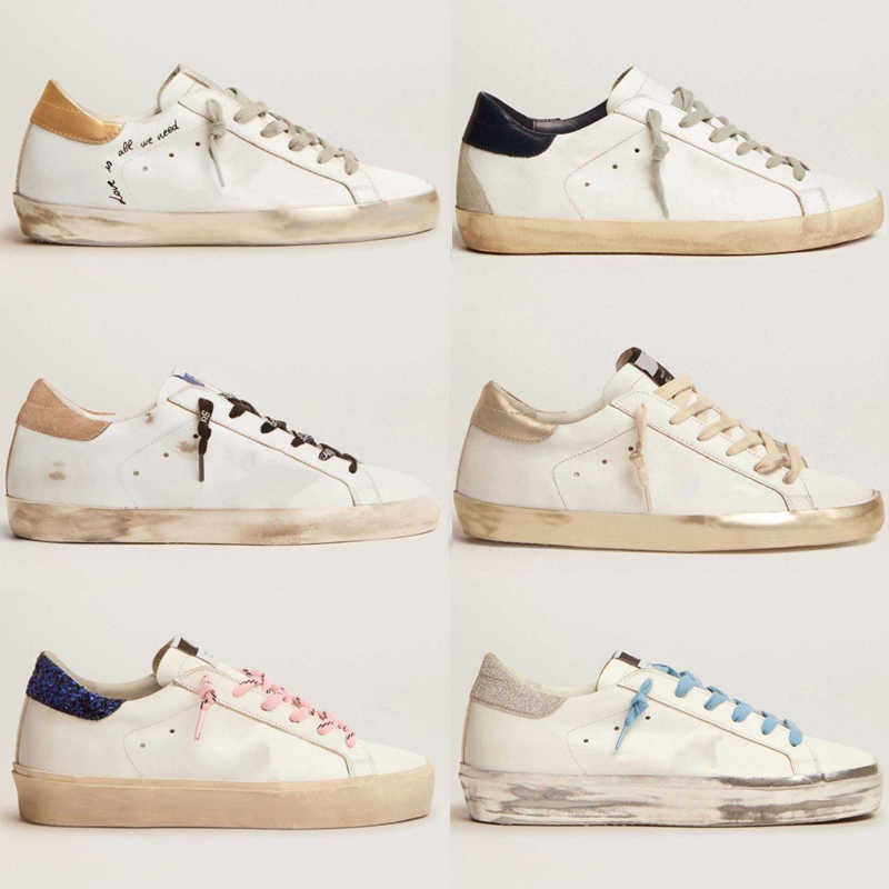 

Men Women Casual Shoes Dirty Shoe Sneakers Superstar Star Black Classic White Do-old Dirty Designer Luxury Sequin Heel Suede With Box NO433, 13