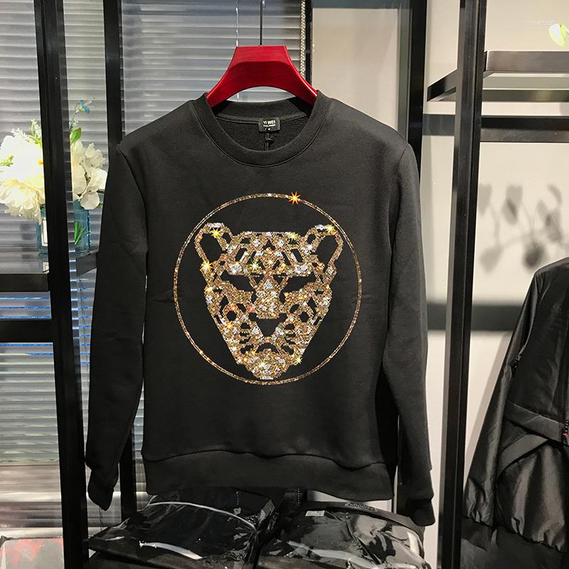 

Men's Hoodies Street Winter Hoodie Customization Diamond Craftsmanship Plus Velvet Fabric Lovers Exquisite Pullovers, As shown asian size