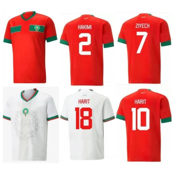

2022 Moroccan soccer jerseys HAKIMI Maillot marocain ZIYECH EN-NESYRI football shirts men HARIT SAISS IDRISSI BOUFAL jersey Maroc national team shirt, Home