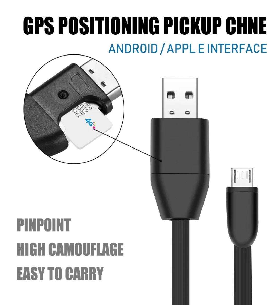

Mini GPS Tracker Potable Micro USB Cables Vehicle Car Tracking Device Real Time GSMGPS Tracking Cable Charging Positioning 1M for1756006, Black