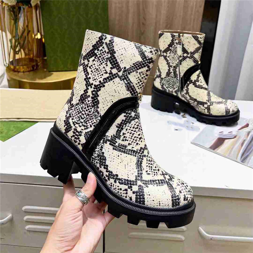 

Top Design Winter Boots Fashion Women Vintage GGity Decorative Leather Cotton Cloth Wool Warm Keeping High Heel Thick Sole Snow Flat Socks Shoes 03-05