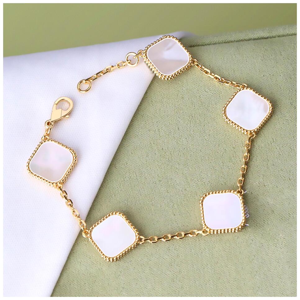 

Clover Bracelets Clovers Bracelet Chain Bangle Bracelets For Women Links Flower Braclets Damen Armband Silber Blue Bangles Chains Shamrock Braclet Pulsera De