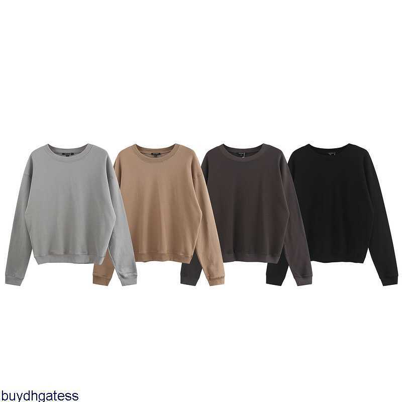 

Men' and Women' Hoodies Sweatshirt 22ss 2023 Designer Kanyes Fashion Style High Street Brand Classic Round Neck Solid Color Sweater the Sixth Season, Black
