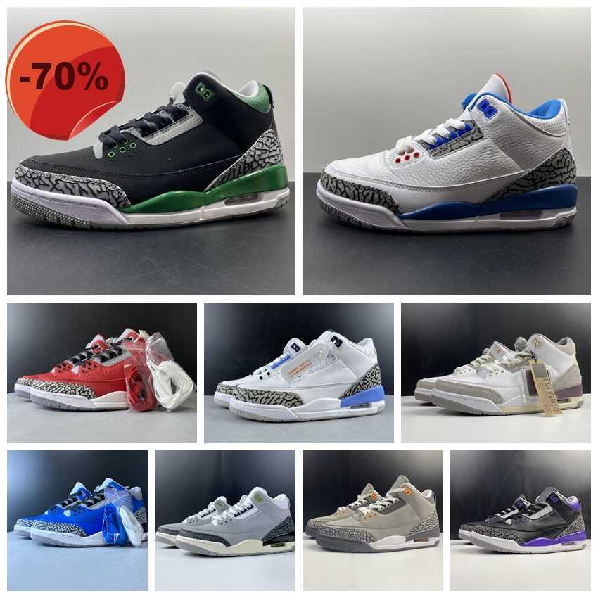 

High shoes 2021 high Jumpman 3 3S Basketball Shoes UNC A Ma Maniere Pine Green Racer Blue Red Cement True-Blue Fire-Red Cool Gray Mocha Laser Orange