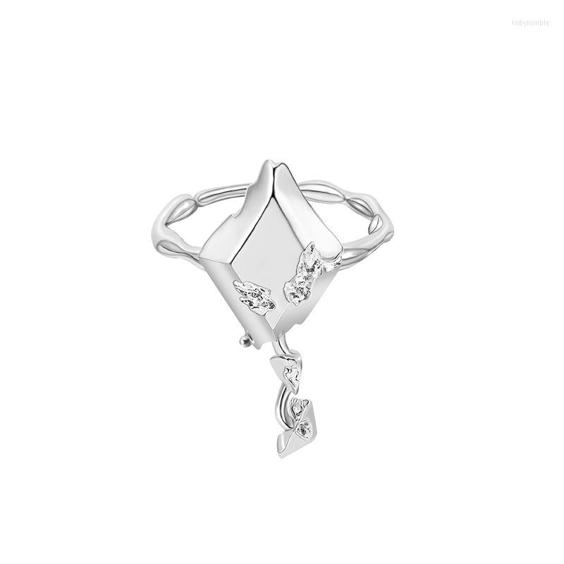 

Wedding Rings Surflove Statement Geometric CZ Ring Irregular Zircon Opening Adjustable Stacking For Teens Luxury Quality Jewelry