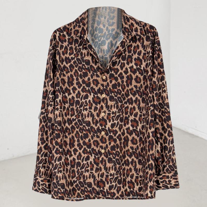 

Men's Casual Shirts Turn-down Collar Shirt Lightweight Plus Size Leopard Print Top Streetwear Single Breasted Male, Brown