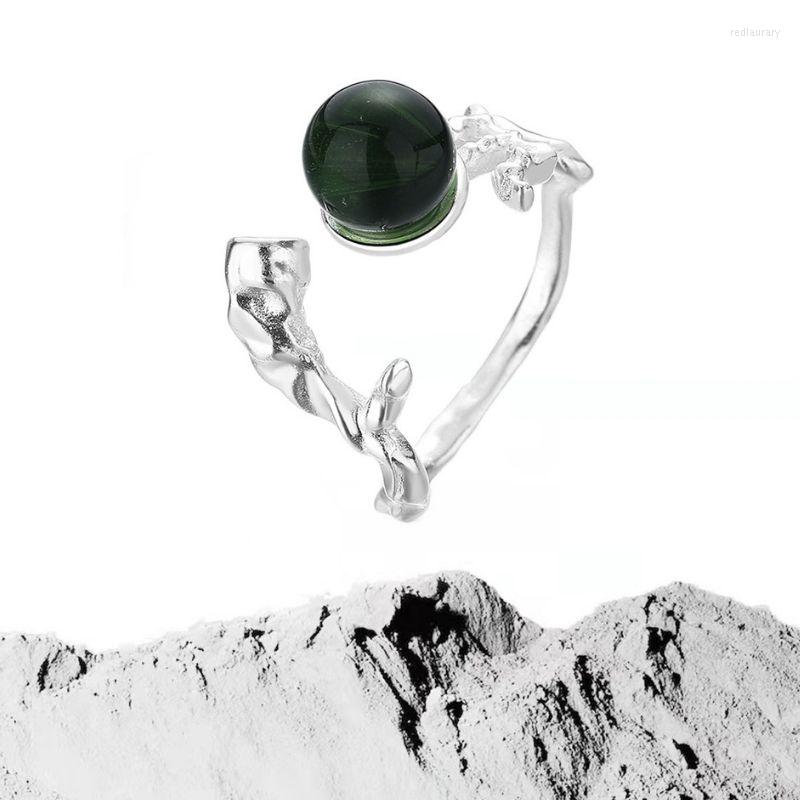 

Wedding Rings Surflove Branch Green Moonstone Trunk For Teens Open Adjustable Ring Gothic Accessories Gift Girlfriend
