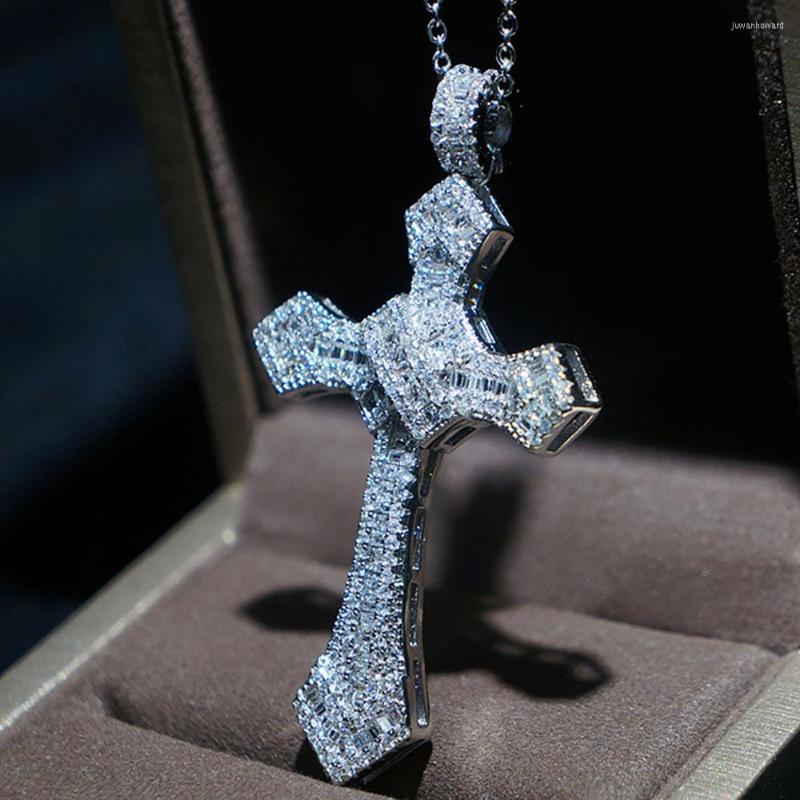 

Pendant Necklaces Silver Plating Cross Necklace With Cubic Zirconia Twisted Infinity Loop Crucifix Faithful Valentines Day Gifts