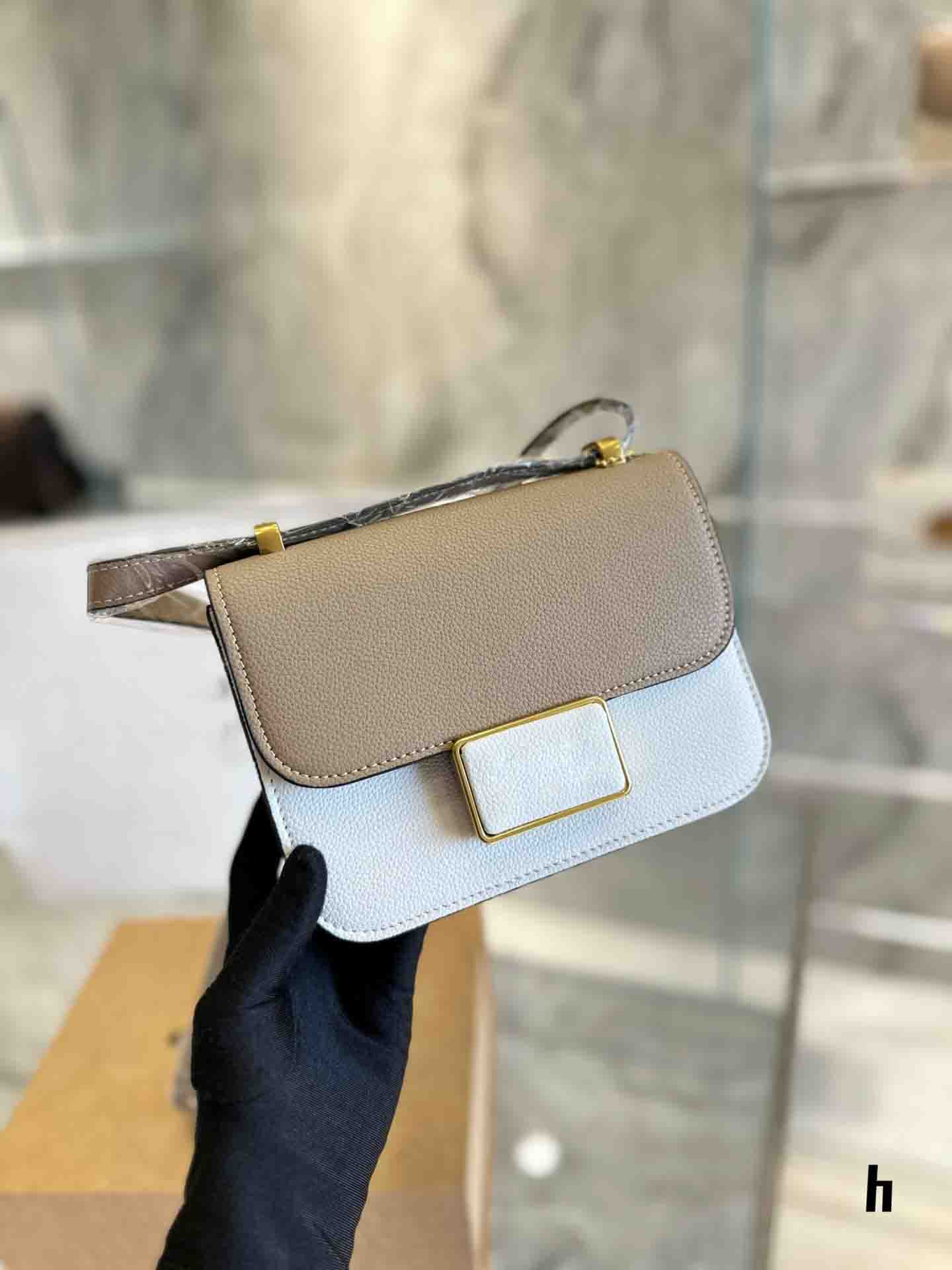 

designer leather bag women's shoulder bags small cute flap Panelled style handbag design for women flaps, White