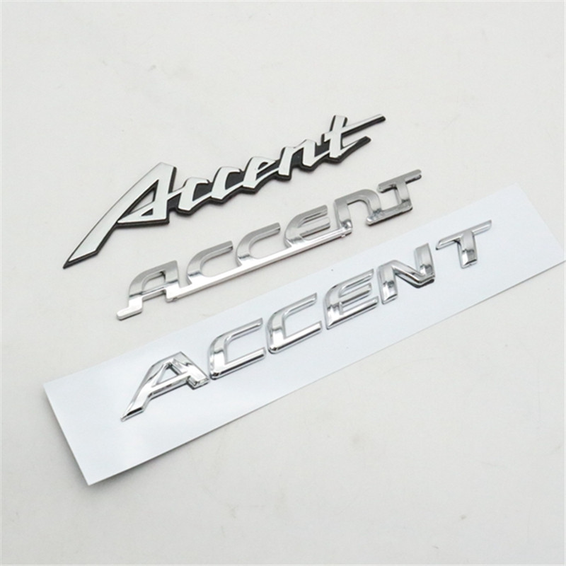 

For Hyundai Accent Car ABS Chrome Badge Logo Nameplate Sticker Rear Trunk Emblem Badge Decal, Style