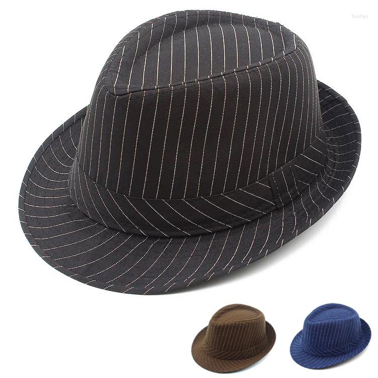 

Berets Fedora Hats Spring Summer Sun Hat Striped Fabric Panama Caps Trilby Fedoras Short Brim Women Men Beach Blower, Black