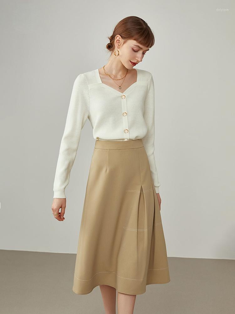 

Women's Knits Women Retro White Simple Cardigan Square Neck Knitted Sweater Undershirt Soft Outer Short Coat