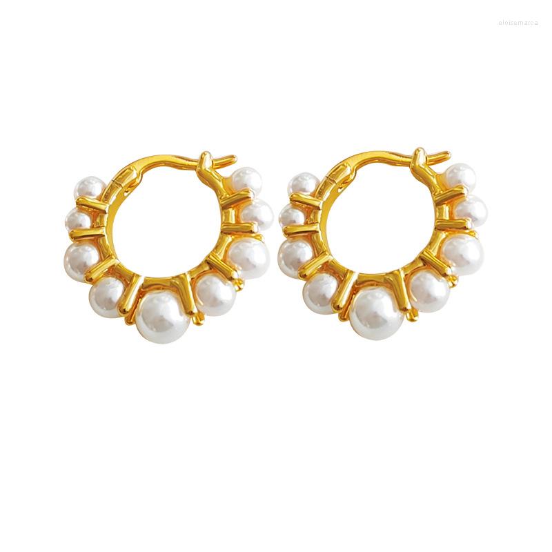 

Hoop Earrings 5 Pairs Women's Pendientes Pearl Bohemian Fashion Jewelry Korean Geometry Earring