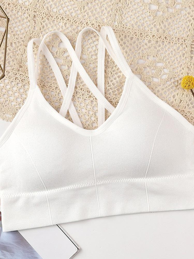 

Camisoles & Tanks Women Tank Crop Top Seamless Underwear Fitness Female Sexy Lingerie Sport Cropped Padded Chic Camisole Streetwear, Black