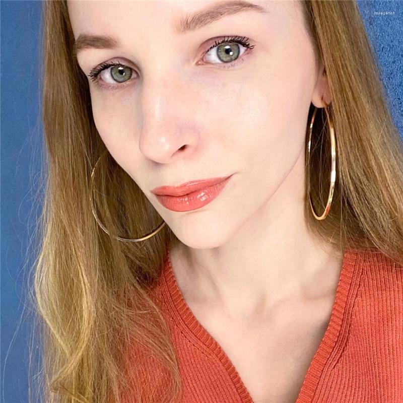 

Hoop Earrings Casual Jewelry Gold Rhodium Hematite MultiColor Large 6 Pairs Pack For Women Daily Chic Office Lady Decoration