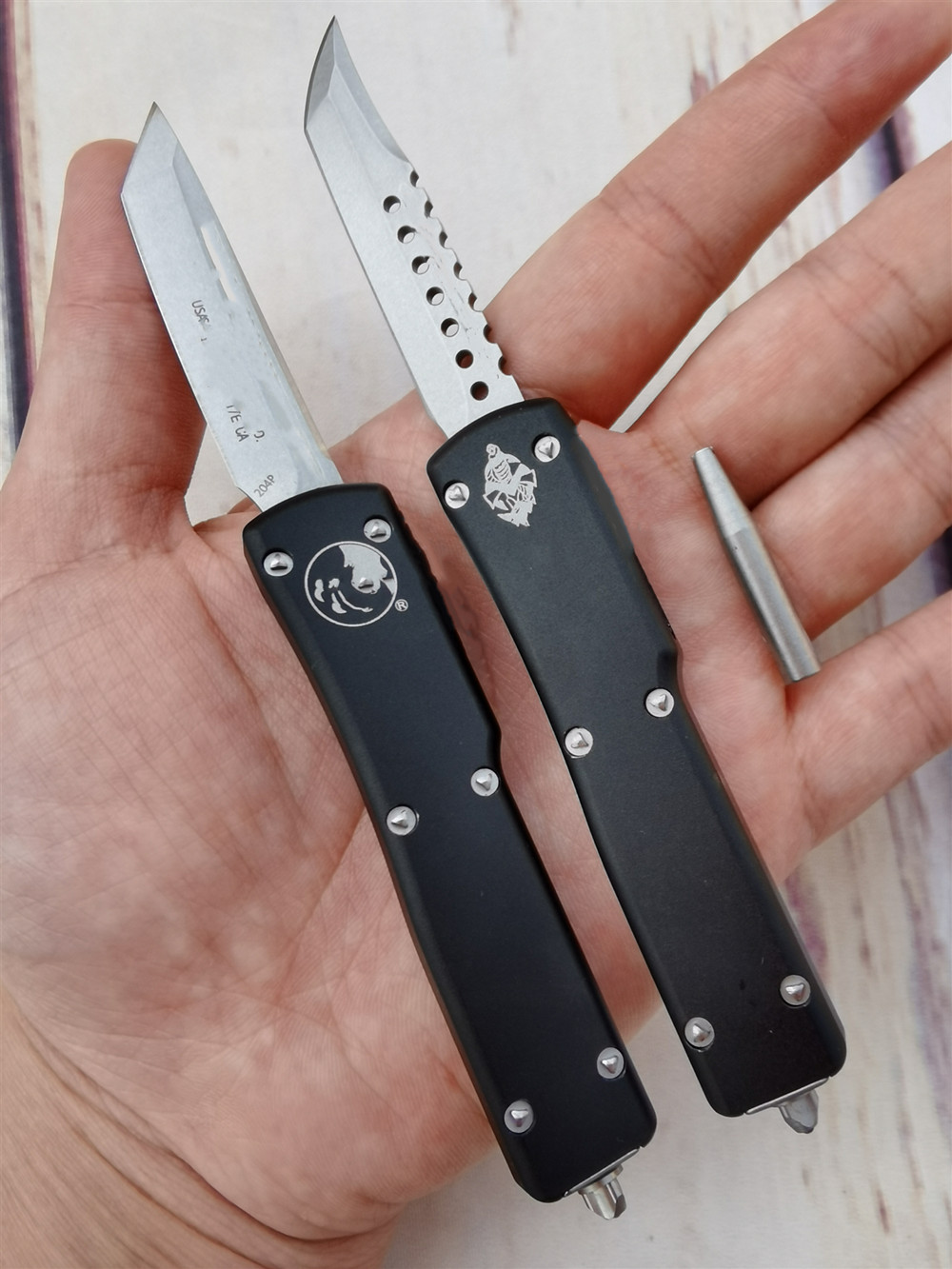 

Mini UT 204P Automatic Knife Survival camping hunting outdoor kitchen EDC Tool Key Auto Utility Knives