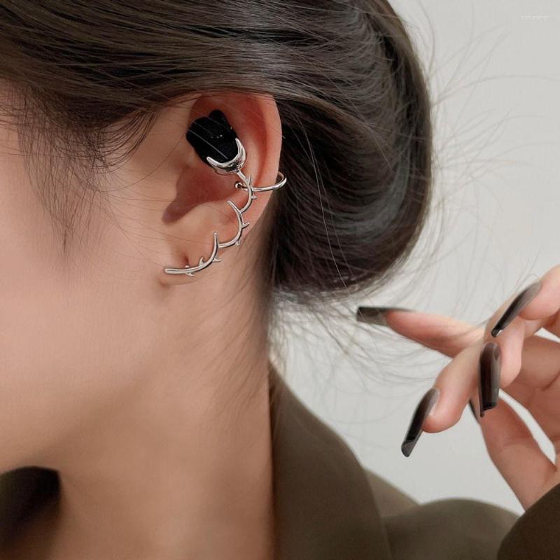 

Backs Earrings 1 Pc Flocking Thistles And Thorns Rose Clip Earring Sweet Cool Ear Bone Y2K Stud Women Jewelry Accessories