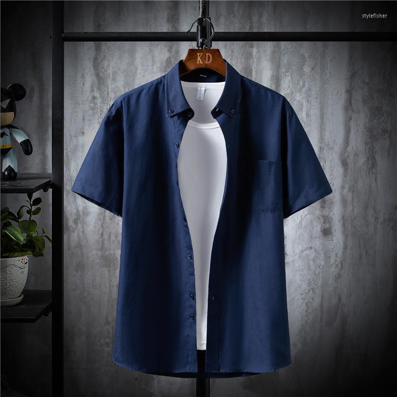 

Men's Dress Shirts High Quality Summer Short Korean Version Slim Business Casual Shirt Men's Oxford Spinning Half Sleeve Upper Garment, Gray