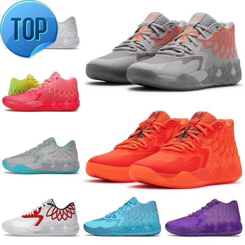 

Size TOP 12 LaMelo Ball MB.01 Basketball Shoes 1of1 Mens Trainers Rock Ridge Red Not From Here White Silver Rick and Morty UFO Queen City, C13 not from here