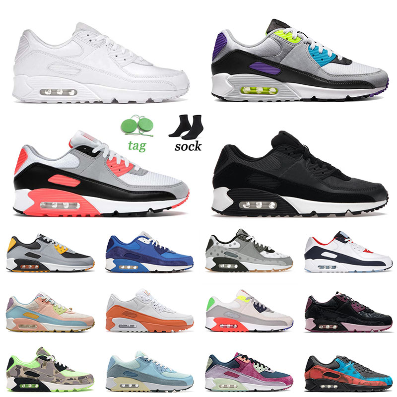 

Classic 90 90s Sports Running Shoes Big Size 12 Infrared Black White What The Og Sneakers Bred Green Glow Surplus Wolf Grey Mens Women Trainers Runners 36-46, B7 triple white 36-45