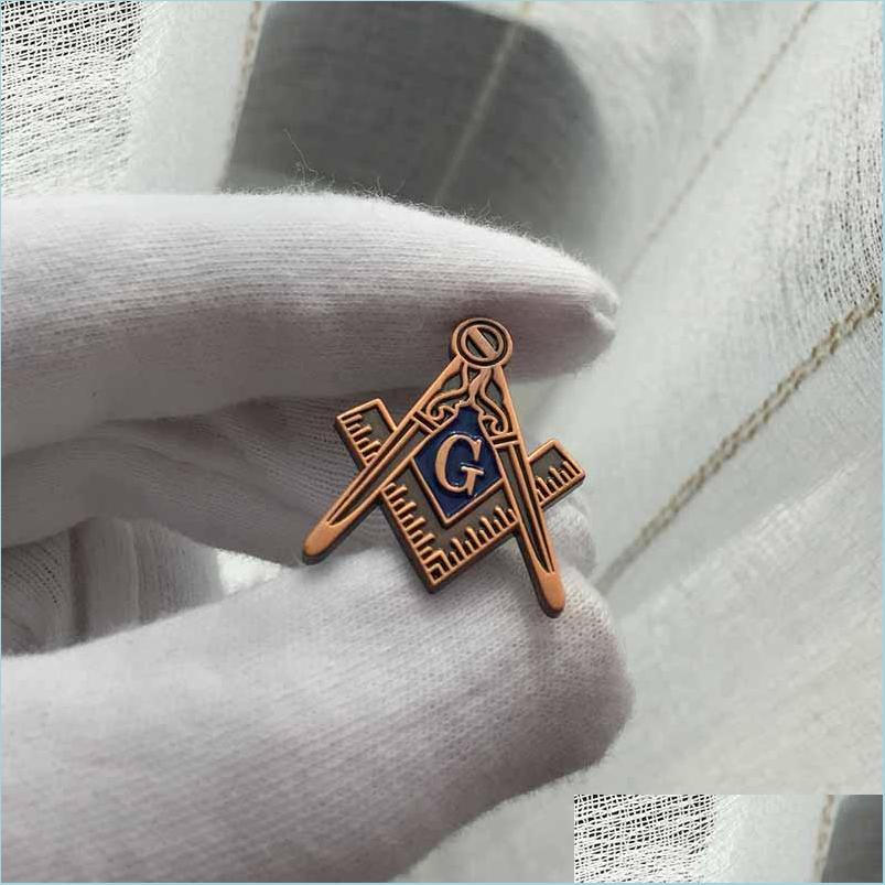 

Pins Brooches 50Pcs Masonry Soft Enamel Pins And Brooches Square Compasses With G Masonic Mason Lapel Pin Badges Metal Craft Drop D Dhmjs