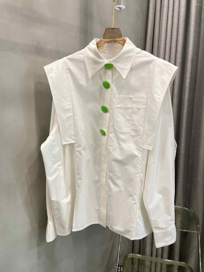 

Women' Blouses Shirt Single-breasted Geometric Three-dimensional Shape Casual Fashion Loose Comfortable And Versatile 2022 Summer 0727, White