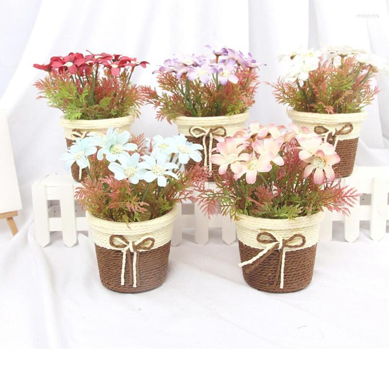 

Interior Decorations Car Ornaments Chrysanthemum Basket Simulation Flowerpot View Set Decoration Accessorie Living Room Bedroom Gift