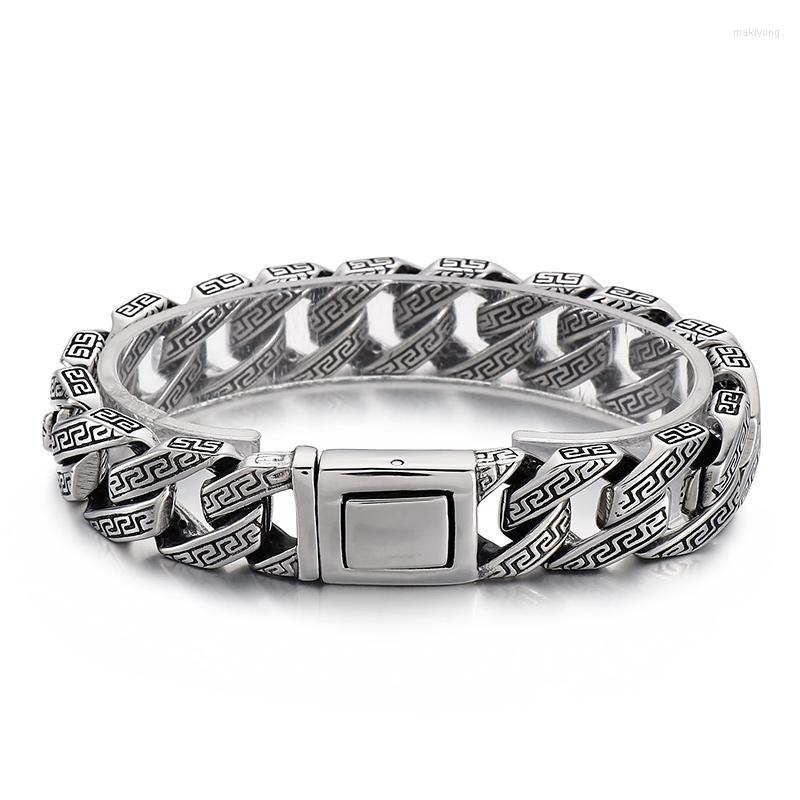 

Link Bracelets Men Jewelry Stainless Steel Vintage Cuban Bracelet Chain