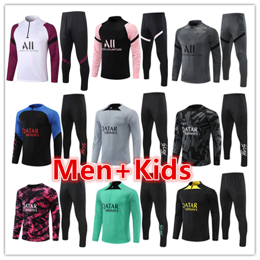 

chandal tuta psgS men football tracksuits training suit maillot jersey jacket kit 2022 2023 Messis mbappe mens and kids soccer tracksuit jogging survetement foot