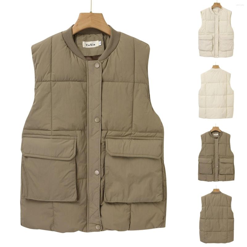 

Women' Vests Down Cotton Vest For Women Autumn And Winter 2022 Fashionable Large Versatile Coat, Beige