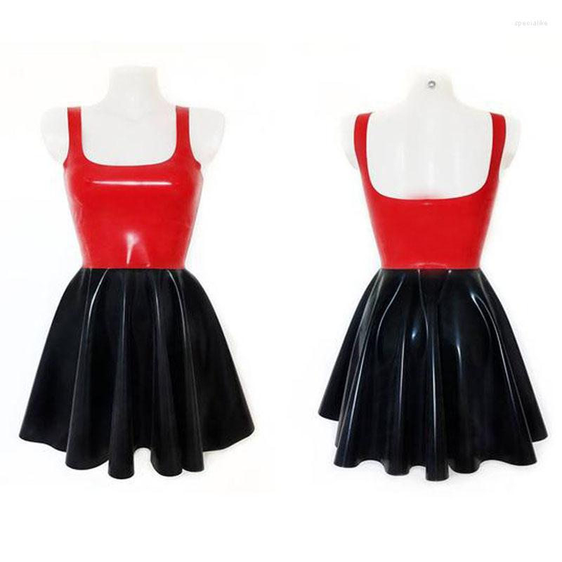 

Casual Dresses Women Summer A-line Black Dress Sleeveless Fashion Sundress Plus Size Above Knee Vinyl Vestidos Feminino Clothing