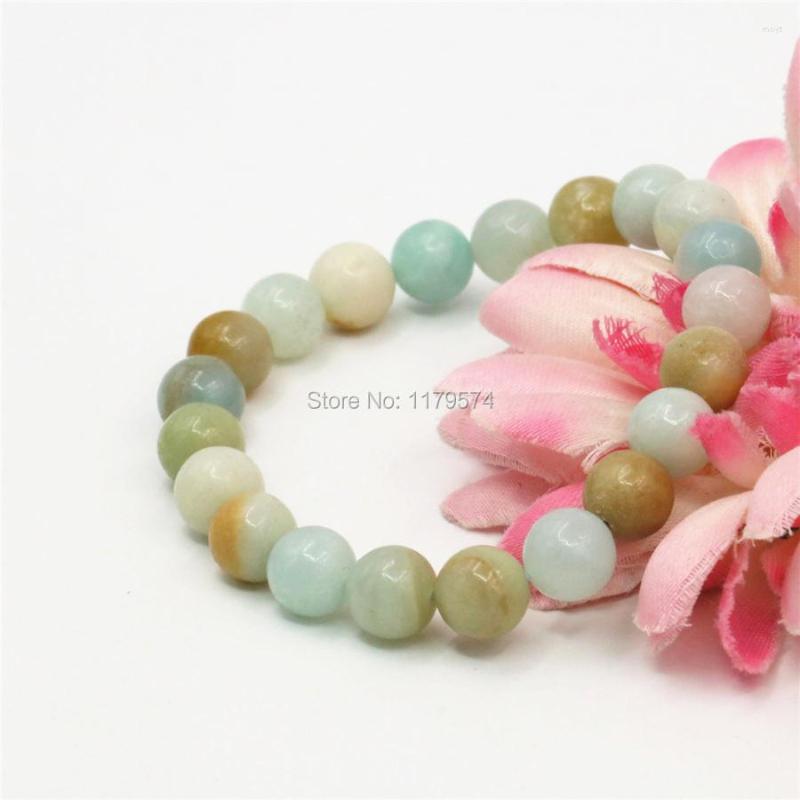 

Strand 8mm Natural Stone Amazonite Chain Bracelet Girls Christmas Gifts Women Jewelry Making Fashion 7.5inch