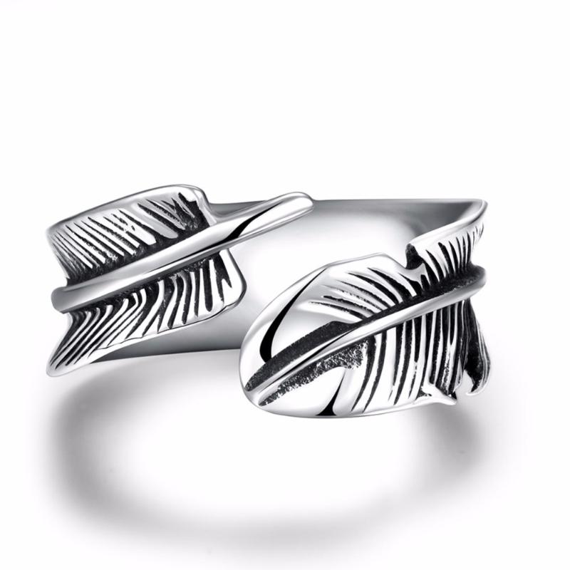 

Cluster Rings Fashion Vintage Ring Feather Simple Trend 316 Steel Women's Jewelry Accessories