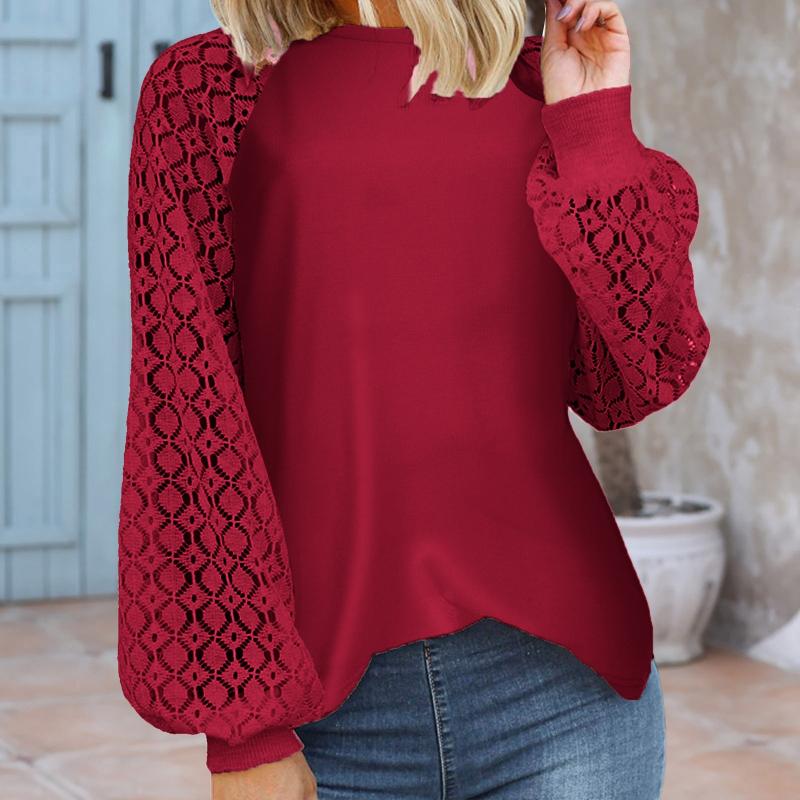 

Women' Blouses & Shirts Fashion Women Casual Tops Holiday Ladies Baggy Shirt Blouse Loose Lantern Sleeve Ploka Dot Chiffon Elegant Female B