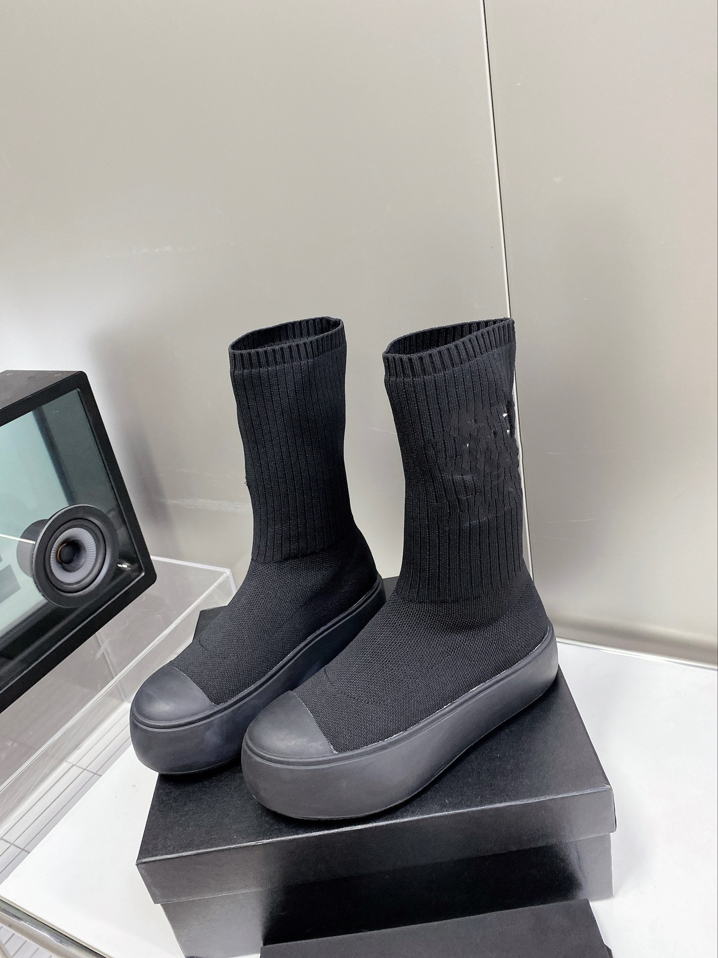 

SHOES C08 Designer Top Edition Handmade Custom 2022 New Xiaoxiangjia Thick Bottom Fashion Ladies Sock Boots
