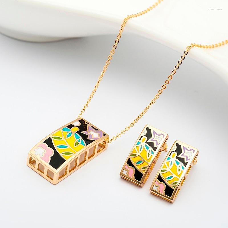 

Necklace Earrings Set R&X Woman Costume Ouro Bridal FashionJoias Engagement Gift Sets Fine Jewelry Necklace/earrings Heart Sieraden, Picture shown