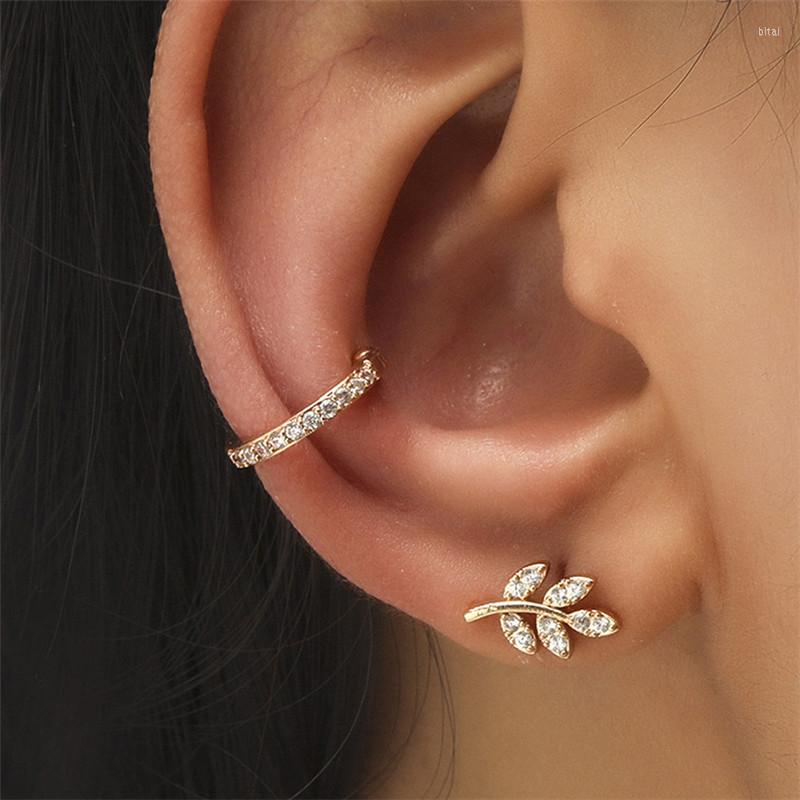 

Backs Earrings TOBILO Bohemian Ear Cuffs Leaf Clip For Women Fashion Crystal No Piercing Fake Cartilage Earring Jewelry Gifts