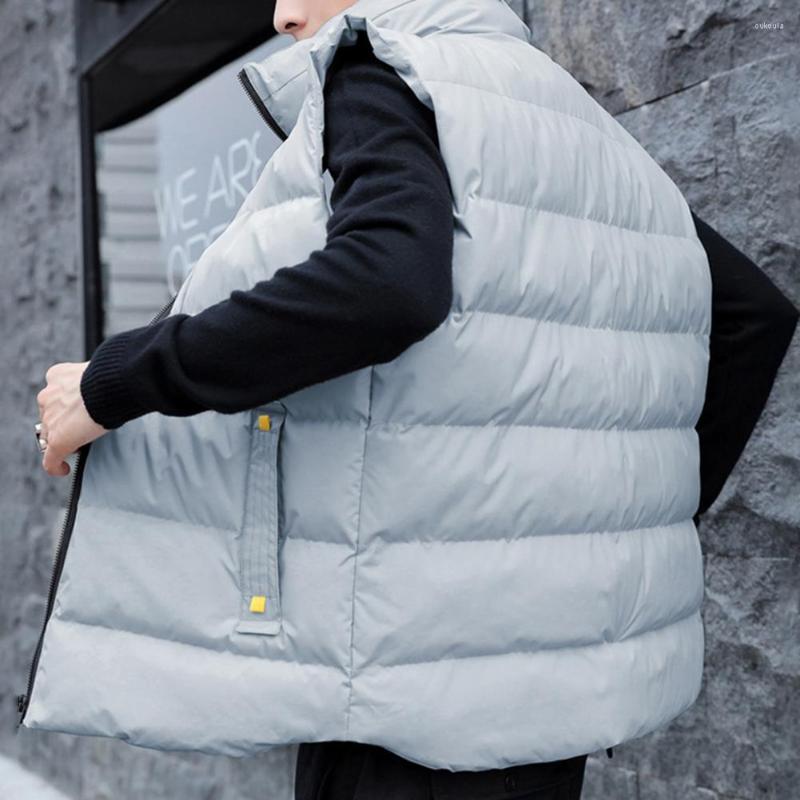 

Men's Vests Comfortable Chic Male Autumn Winter Plus Size Warm Sleeveless Vest Outerwear Comfy Men Waistcoat Windproof Streetwear, Black