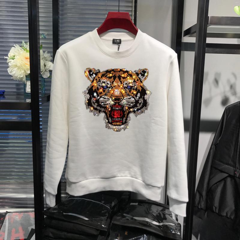 

Men's Hoodies Streetwear Hoodie Oversized Arrival All-Match Diamond Thermal Fabric Customized Winter Pullover, As shown asian size