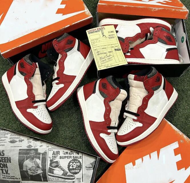 

2022 Authentic 1 High OG Shoes Lost and Found Chicago Reimagined Cracked Leather Varsity Red Black Sail Muslin Mens Women Sports Sneakers With Original box, Lost & found