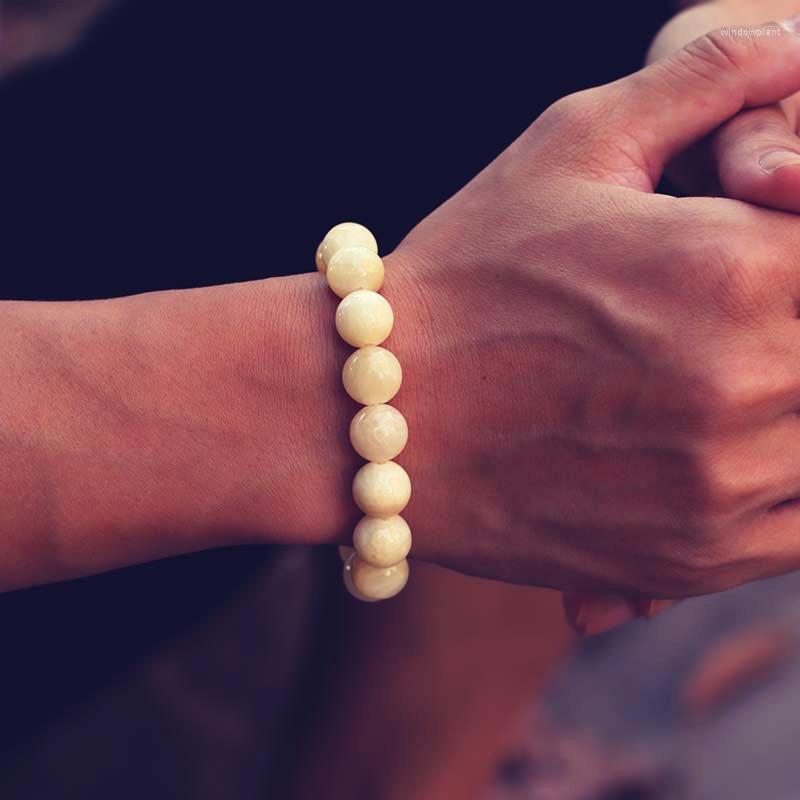 

Charm Bracelets 4/6/8/10/12mm Natural Stone Bracelet Men Smooth Beige Beaded Braslet Minimalist Yoga Meditation Brazalete Gift For Lovers
