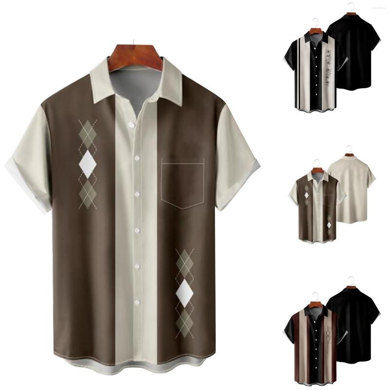 

Men's Casual Shirts Short Sleeve Pullover Men Mens Printed Hawaiian Button Down Beach Shirt For Man Little L, Black