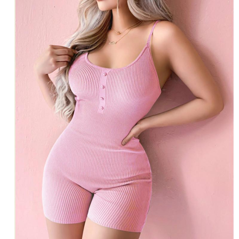 

Women' Jumpsuits & Rompers Sleeveless U Neck Sexy Playsuits Women Summer Solid Bodycon Running Sports Jumpsuit Romper Shorts Club Wear