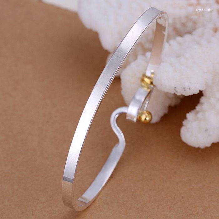 

Bangle 925 Silver Trendy Jewelry Double Color Wholesale Amzn LB073