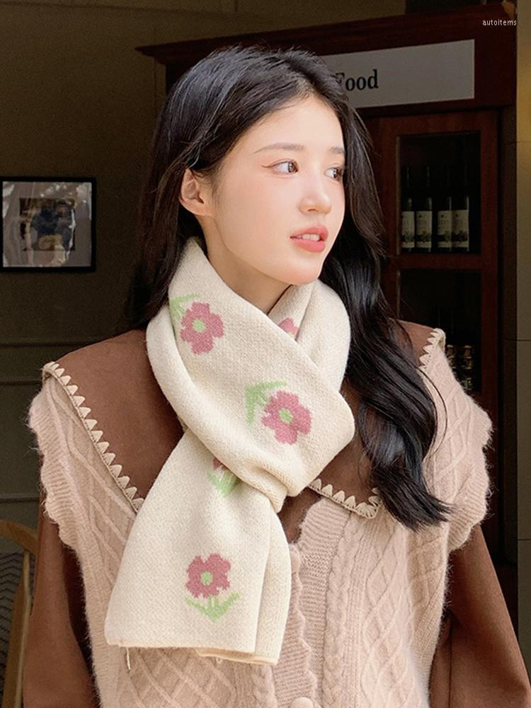 

Scarves Imitation Cashmere Women Scarf Winter Ladies Preppy Style Floral Scarve Pashmina Mujer Foulard Bufanda Wrap Shawl