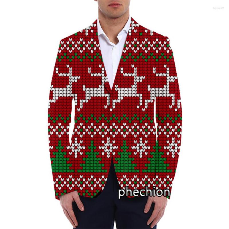 

Men' Suits Phechion Fashion Men' Christmas Pattern 3D Printed Blazer Casual Jacket Coat Oversized Streetwear Clothing V02, 19